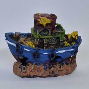 Tug Boat Shipwreck Aquarium Ornament